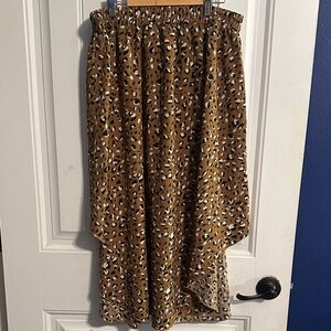 SHEIN Brown Leopard Skirt with asymmetrical sides